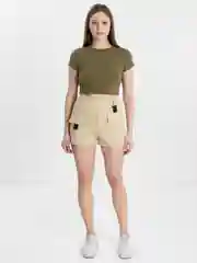 Бежевый женские стильные шорты