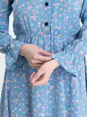Алый женское платье из шифона с цветочным принтом
