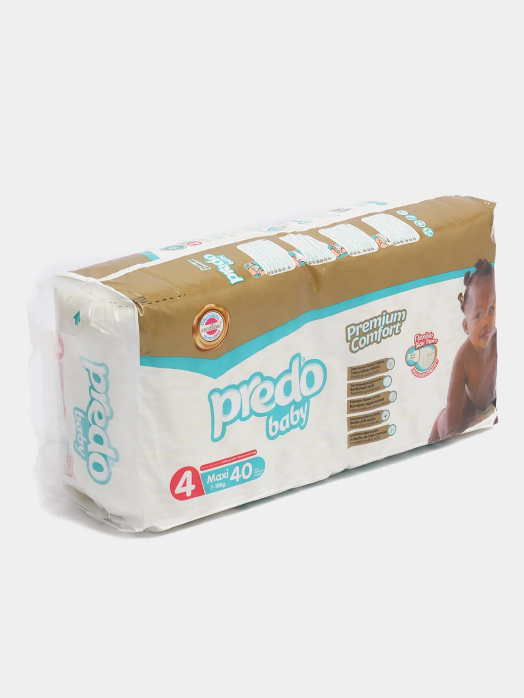 Predo baby Подгузники для детей 4 от 7 до 18 кг. Детские подгузники 40 шт