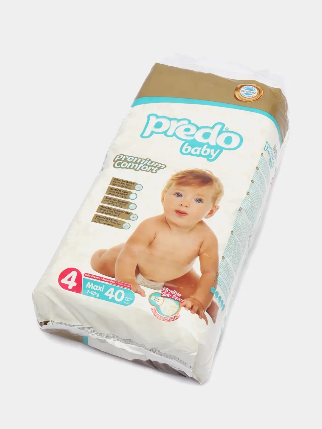 Predo baby Подгузники для детей 4 от 7 до 18 кг. Детские подгузники 40 шт