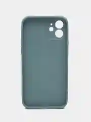 Зеленый чехол силиконовый для iPhone 12, со стеклянной панелью