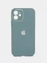 Зеленый чехол силиконовый для iPhone 12, со стеклянной панелью