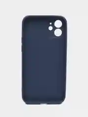 Синий чехол силиконовый для iPhone 12, со стеклянной панелью