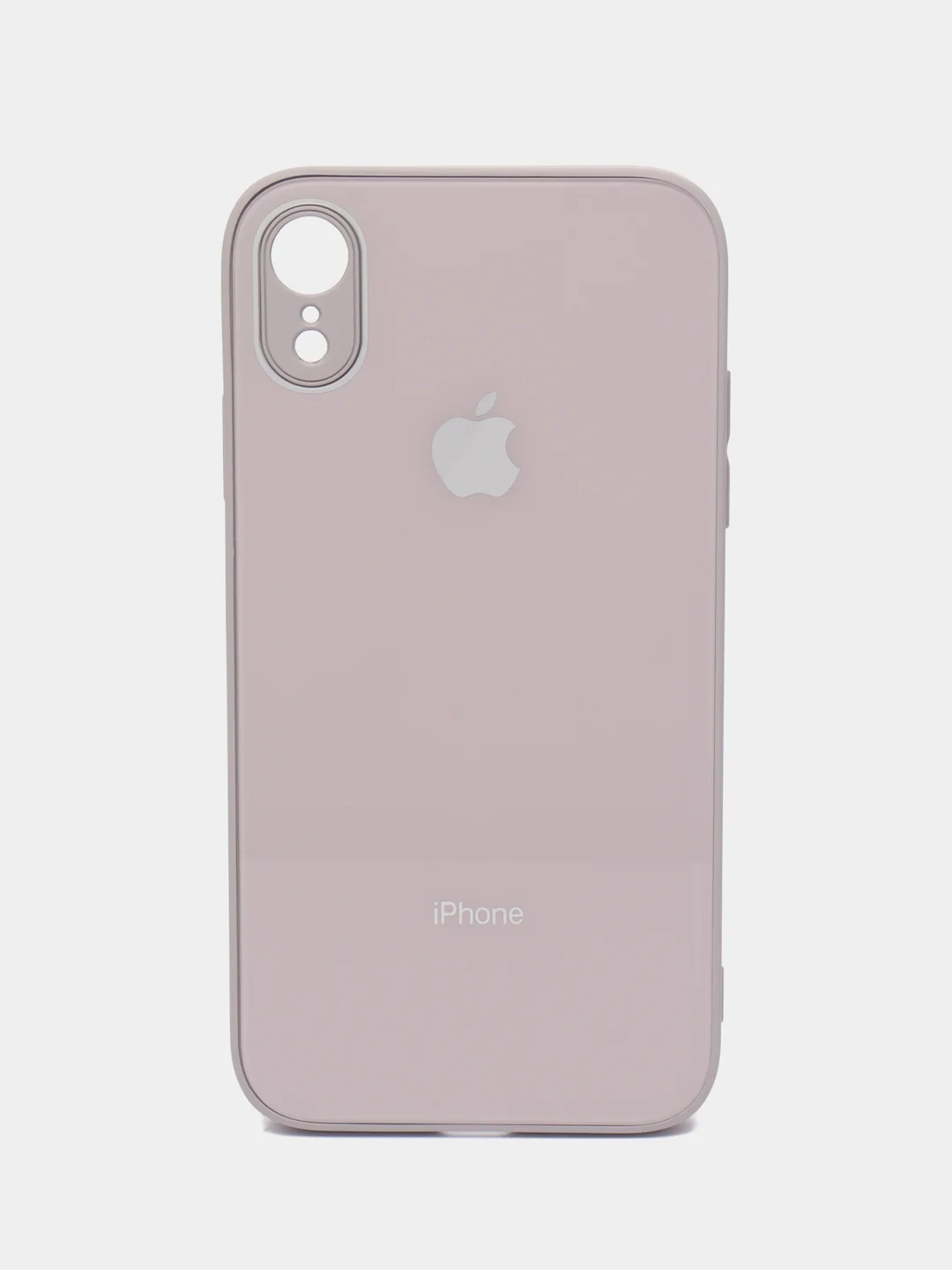 Бежевый меланж чехол для iPhone XR, со стеклянной панелью и защитой камеры