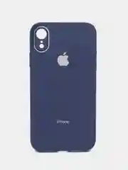 Синий чехол для iPhone XR, со стеклянной панелью и защитой камеры