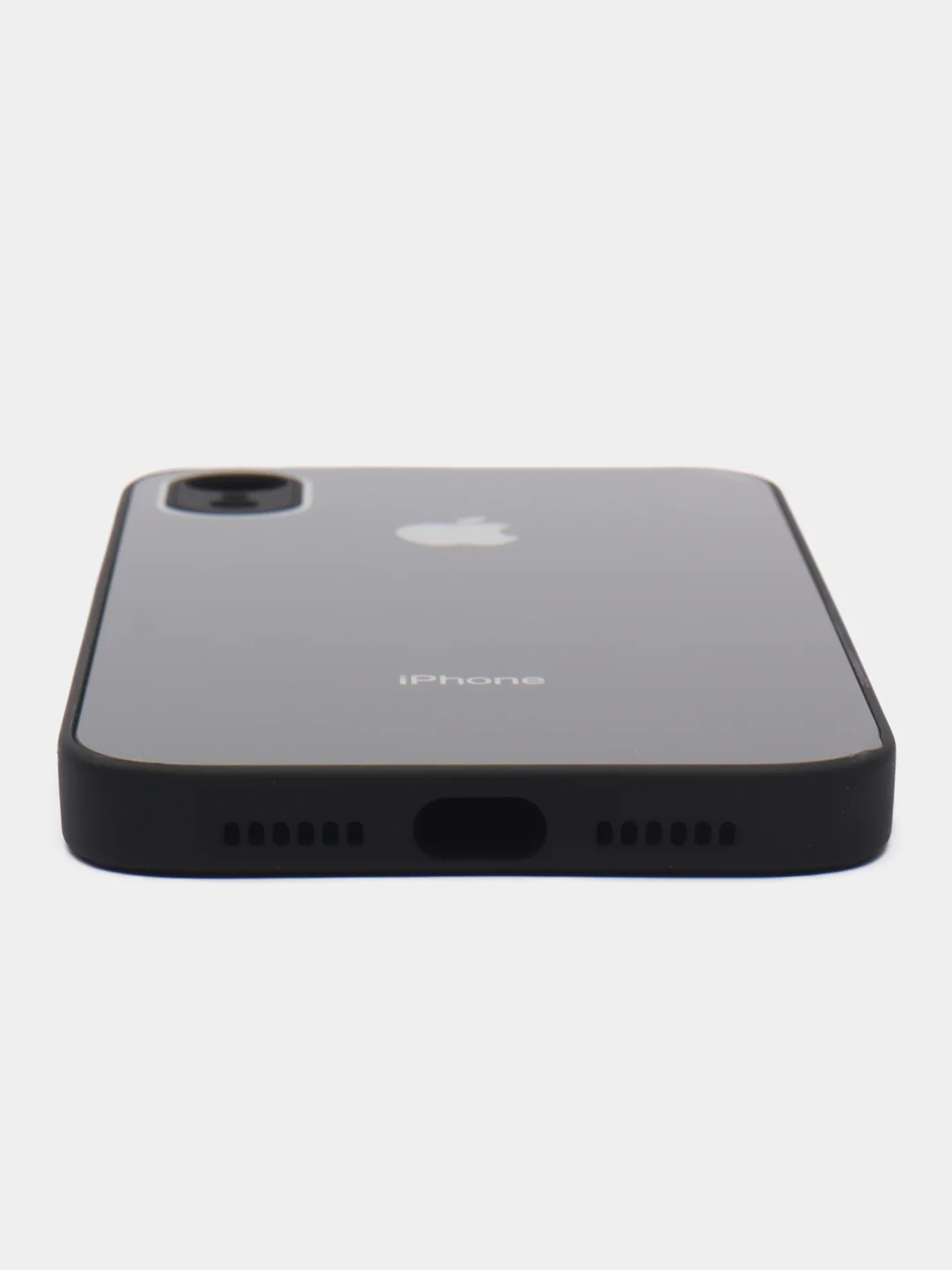 Черный чехол для iPhone XR, со стеклянной панелью и защитой камеры