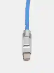 Серебряный зарядный кабель светящийся Type-C/Type-C