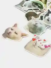 Белый стикеры-наклейки "Мемы", "Коты", 50 штук, стикерпак, на телефон, для детей и творчества