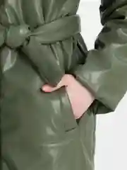 Хаки куртка женская  плащ ВЕСНА ЭКОКОЖА