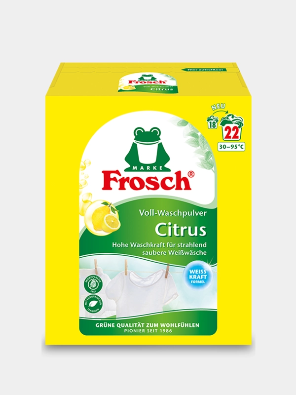 Стиральный порошок для белого белья концентрат Лимон Frosch 1,45 кг