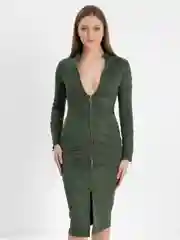 Зелёный хаки платье повседневное