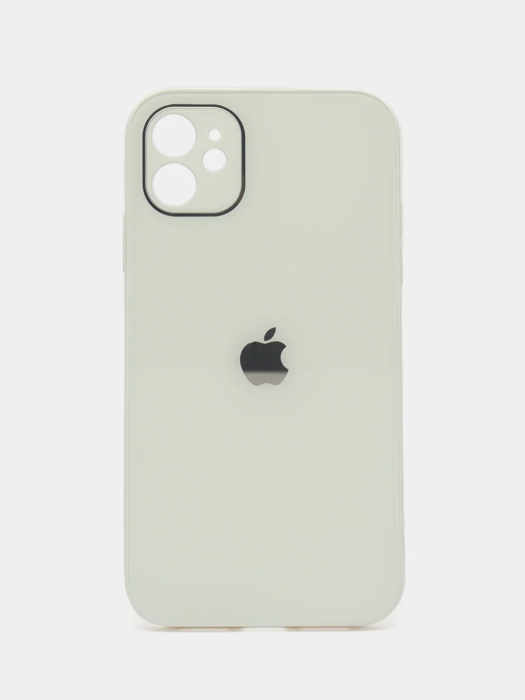 Белый чехол для iPhone 11, со стеклянной панелью и защитой камеры