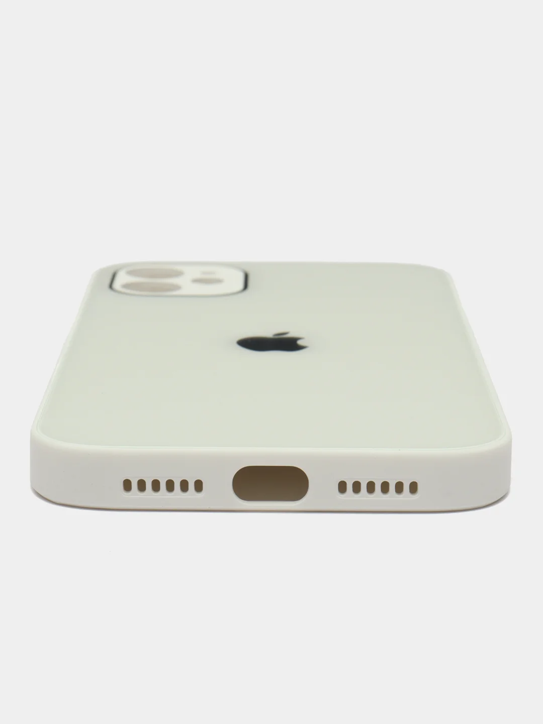 Белый чехол для iPhone 11, со стеклянной панелью и защитой камеры