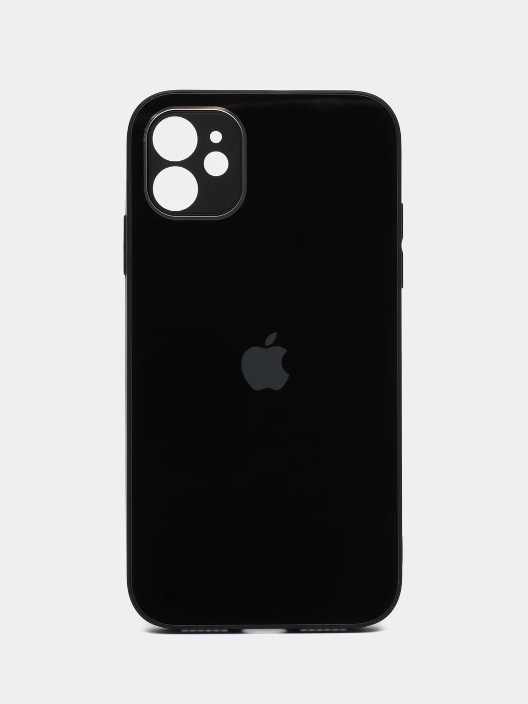 Черный чехол для iPhone 11, со стеклянной панелью и защитой камеры