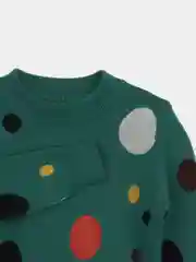 Зеленый свитер вязаный для девочки, джемпер