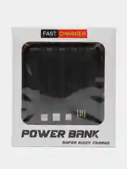 Черный внешний аккумулятор с 4 встроенными кабелями, Lightning, Type-C, Power Bank, 10000 mAh