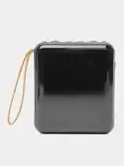 Черный внешний аккумулятор с 4 встроенными кабелями, Lightning, Type-C, Power Bank, 10000 mAh