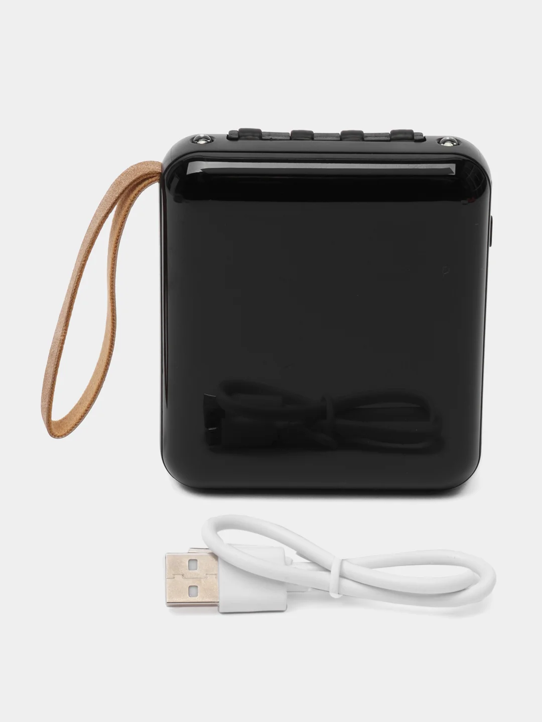 Черный внешний аккумулятор с 4 встроенными кабелями, Lightning, Type-C, Power Bank, 10000 mAh