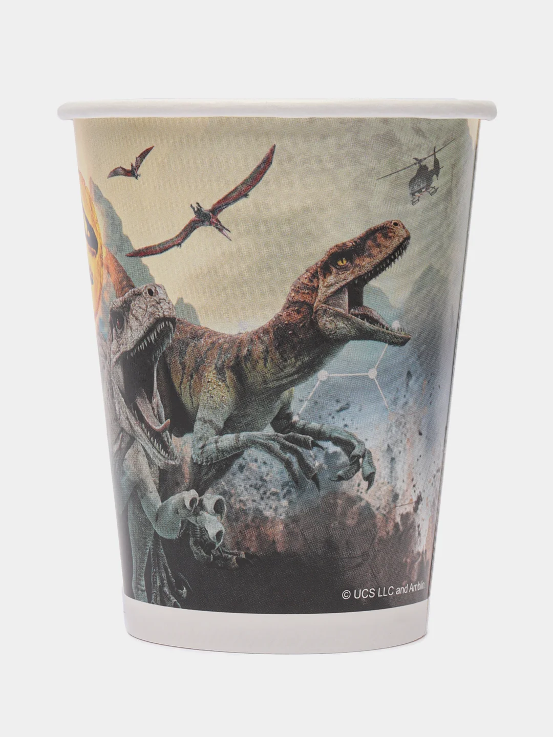 Jurassic World. Набор бумажных стаканов, желтый лого, 6 шт*250 мл