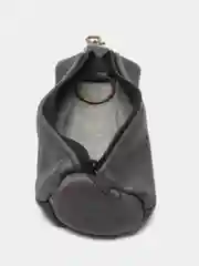 Серый меланж ключница из натуральной кожи