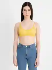Горчичный топ женский, укороченный