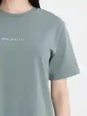 Зелёный хаки платье-футболка, с вышивкой, укороченное, oversize