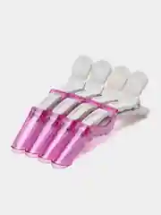 Розовый зажимы парикмахерские 4шт "KLEVER", 11.5 см