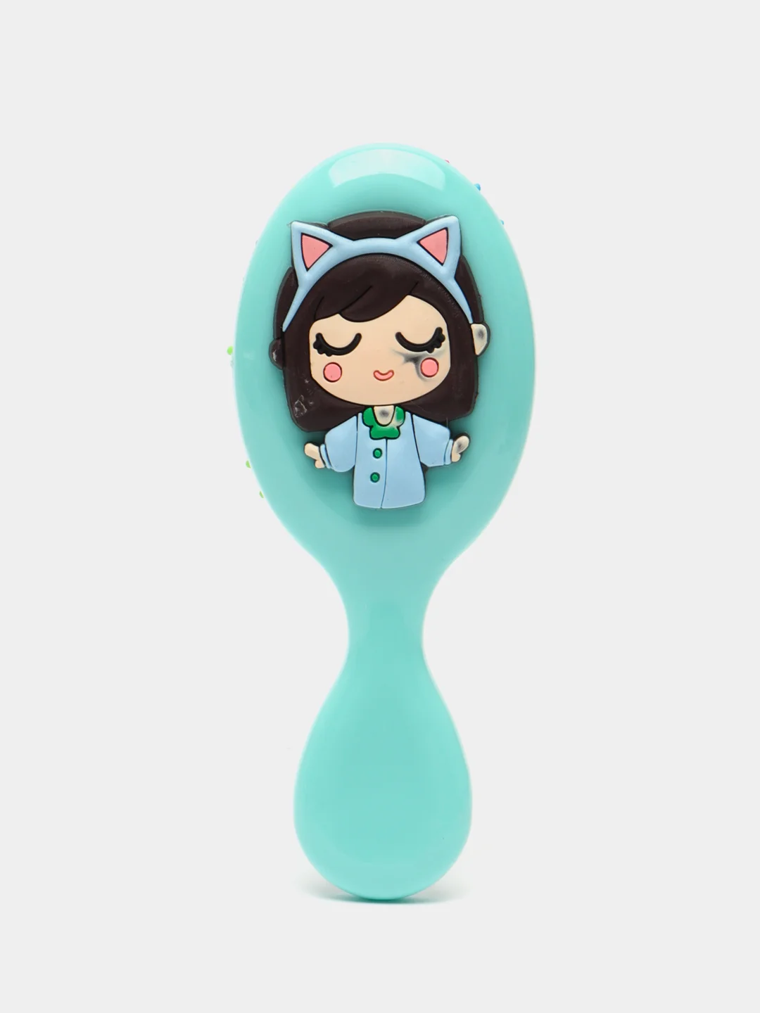 Мятный расчёска массажная детская ,разноцветные зубчики, 13,8*6см