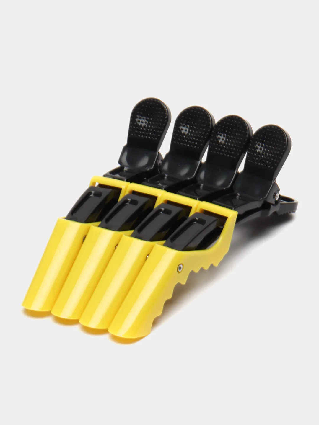 Желтый зажимы парикмахерские 4шт "KLEVER", 11.5 см