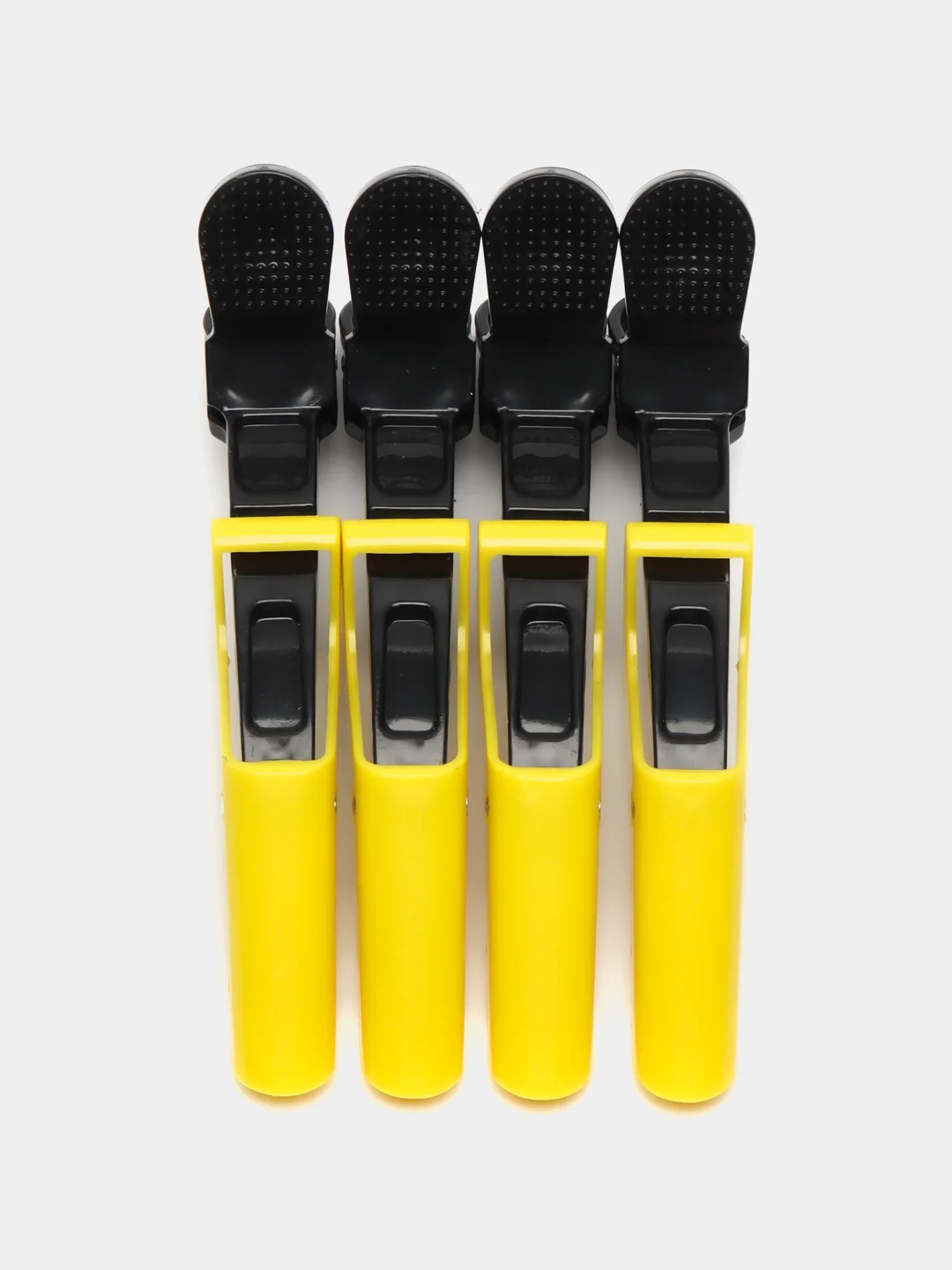 Желтый зажимы парикмахерские 4шт "KLEVER", 11.5 см