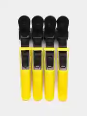 Желтый зажимы парикмахерские 4шт "KLEVER", 11.5 см
