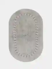 Коврик для ванной DeNASTIA 60x100см, овал, 100% хлопок, цвет светло-серый