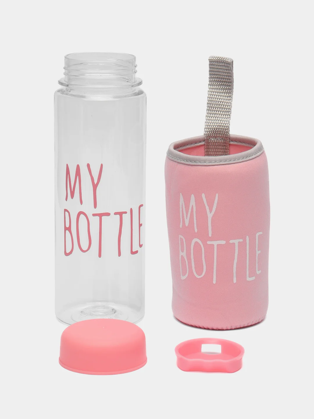 Розовый бутылка для воды, 500 мл, My bottle, 19.5 х 6 см, термочехол в комплекте