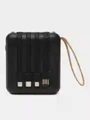 Черный внешний аккумулятор с 4 встроенными кабелями, Lightning, Type-C, Power Bank, 10000 mAh