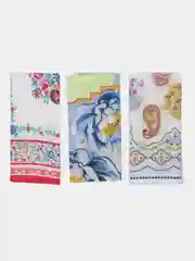 Красный женский носовой платок 3 шт, хлопок