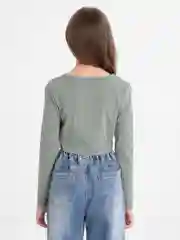 Приглушённый хаки топ с длинным рукавом
