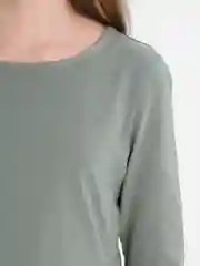 Приглушённый хаки топ с длинным рукавом