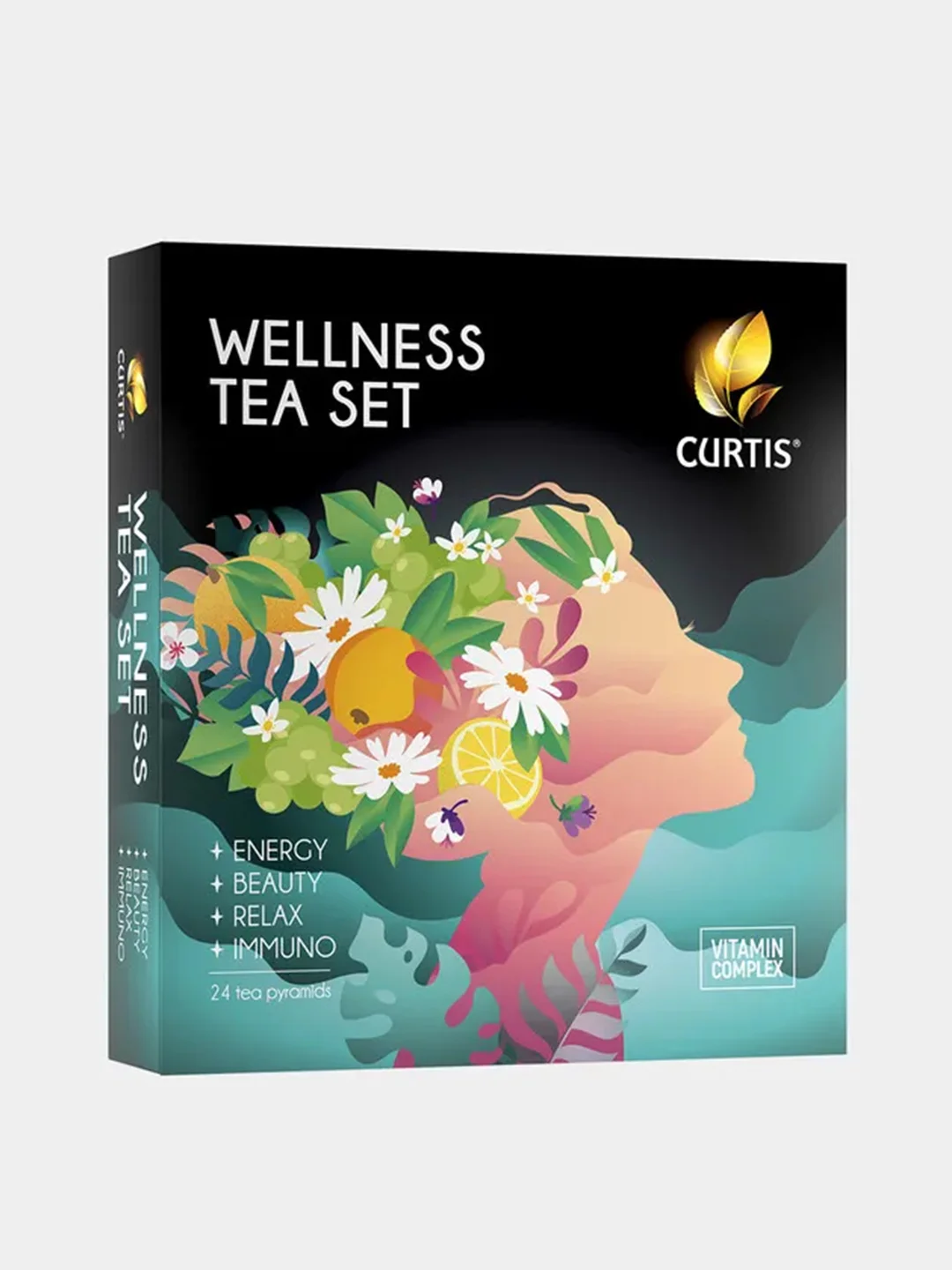 Чай в пирамидках Curtis Wellness tea set, ассорти, подарочный набор, 24 шт