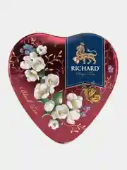 Красный чай черный листовой Richard Royal Heart, с ароматом бергамота, в подарочной упаковке, 30г