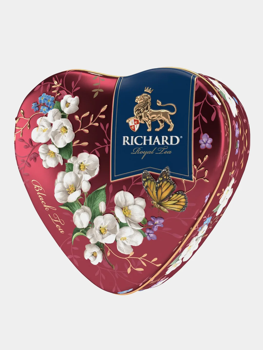 Красный чай черный листовой Richard Royal Heart, с ароматом бергамота, в подарочной упаковке, 30г