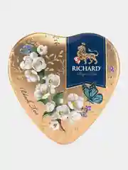 Золотой чай черный листовой Richard Royal Heart, с ароматом бергамота, в подарочной упаковке, 30г