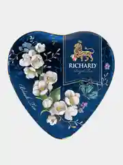 Синий чай черный листовой Richard Royal Heart, с ароматом бергамота, в подарочной упаковке, 30г