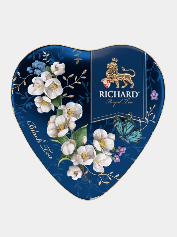 Чай черный листовой Richard Royal Heart, с ароматом бергамота, в подарочной упаковке, 30г