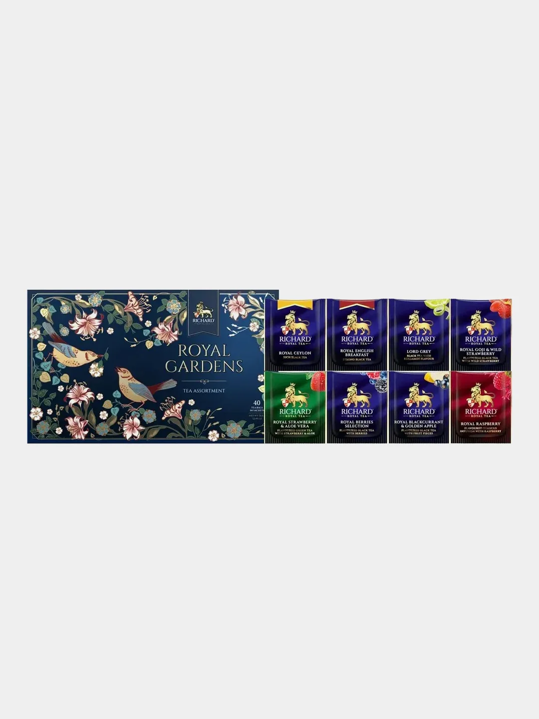 Красный чай в пакетиках Richard ROYAL GARDENS TEA ASSORTMENT Весна, ассорти, 40 шт