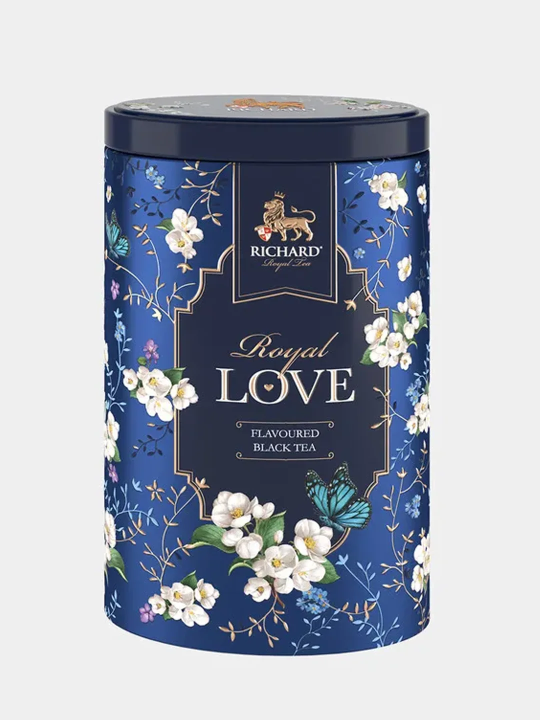 Синий чай черный листовой Richard Royal Love, в подарочной упаковке, ж/б, 80г
