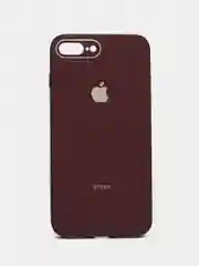 Тёмно-бордовый чехол силиконовый со стеклянной панелью для iPhone 7 Plus / iPhone 8 Plus