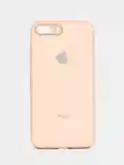 Кремовый чехол силиконовый со стеклянной панелью для iPhone 7 Plus / iPhone 8 Plus