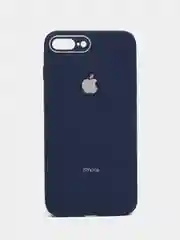Синий чехол силиконовый со стеклянной панелью для iPhone 7 Plus / iPhone 8 Plus