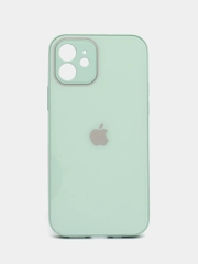 Чехол силиконовый для iPhone 12, со стеклянной панелью