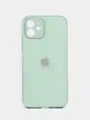 Мятный чехол силиконовый для iPhone 12, со стеклянной панелью
